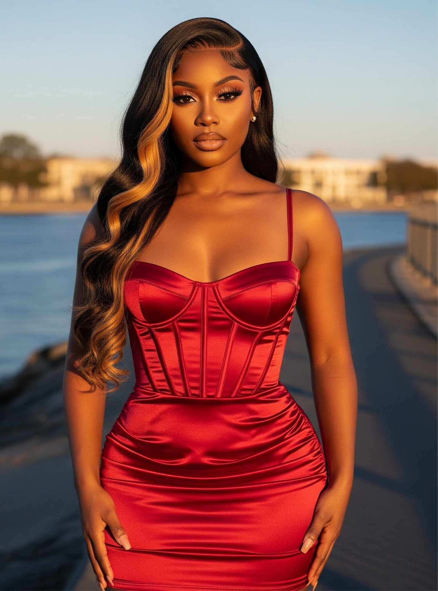 Corset Sweetheart Pleated Cups Mini Dress