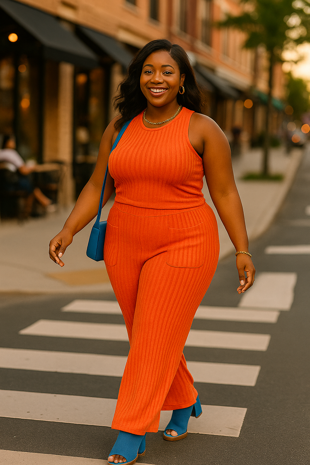 Ribbed Tank and Wide Leg Pants Set