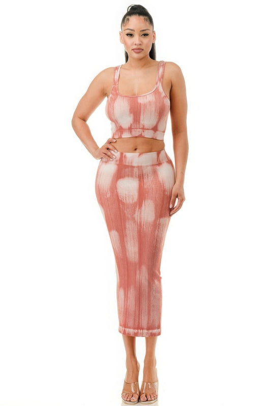 Mineral Wash Skirt Set | APPAREL, CCPRODUCTS, Mocha, NEW ARRIVALS, SETS | Style Your Curves