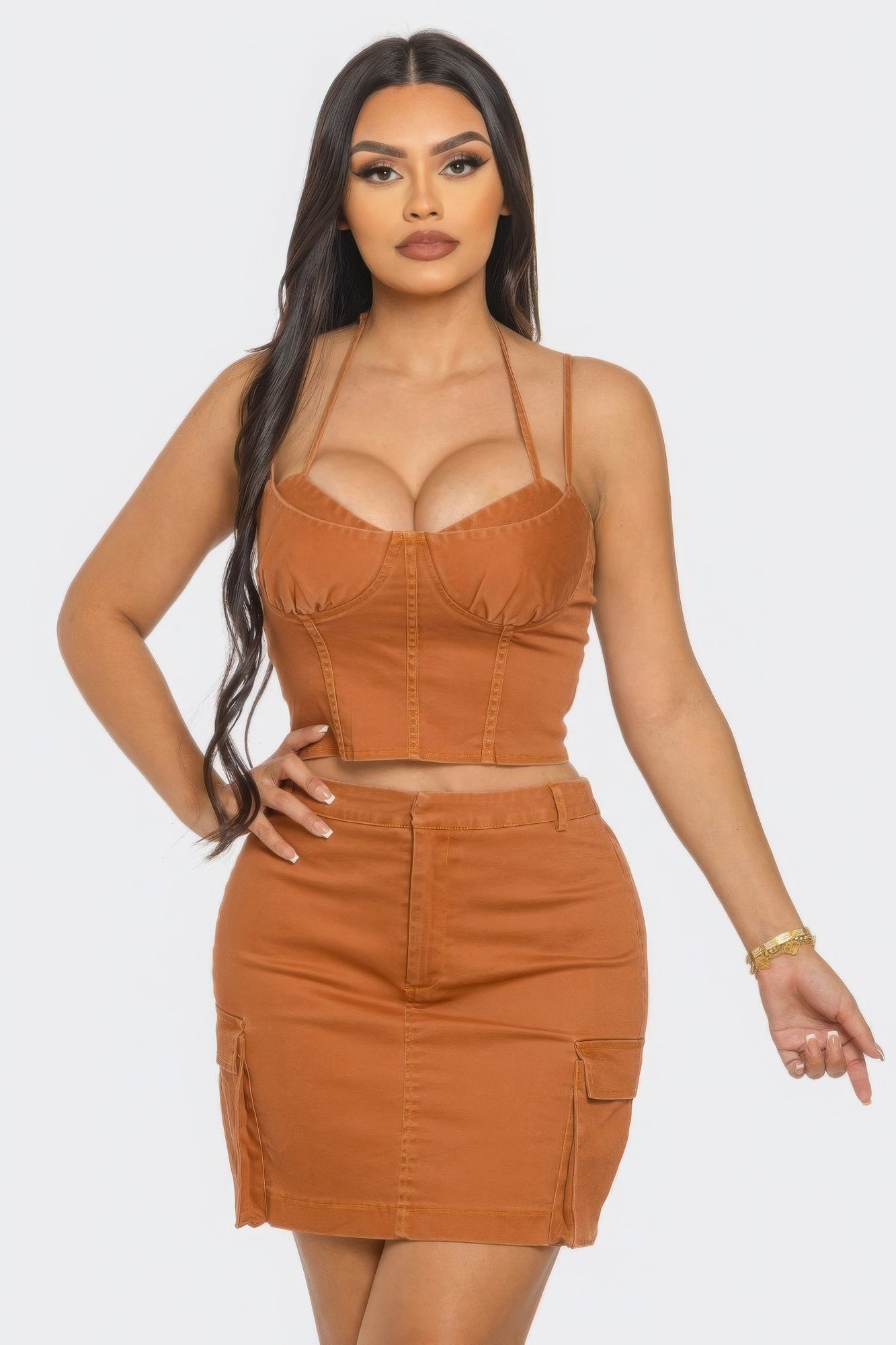 Rustic Charm Cargo Skirt Set