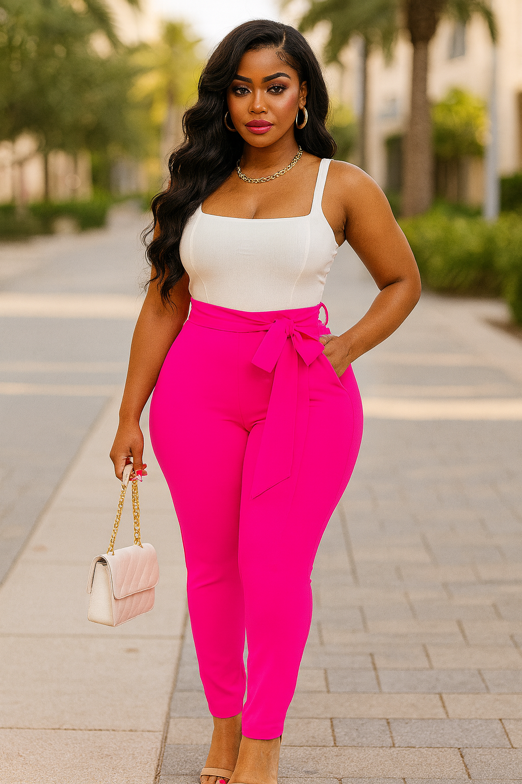 High Waist Fashion Skinny Pants