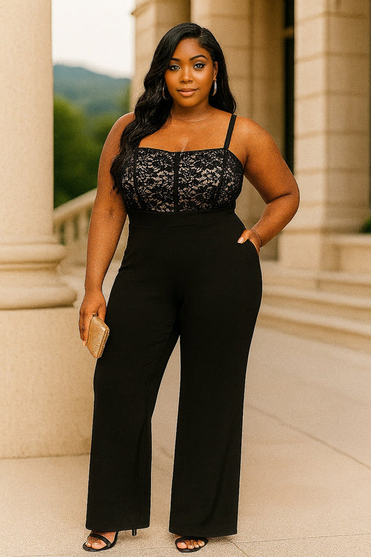 Lace Bust Plus Size Jumpsuit