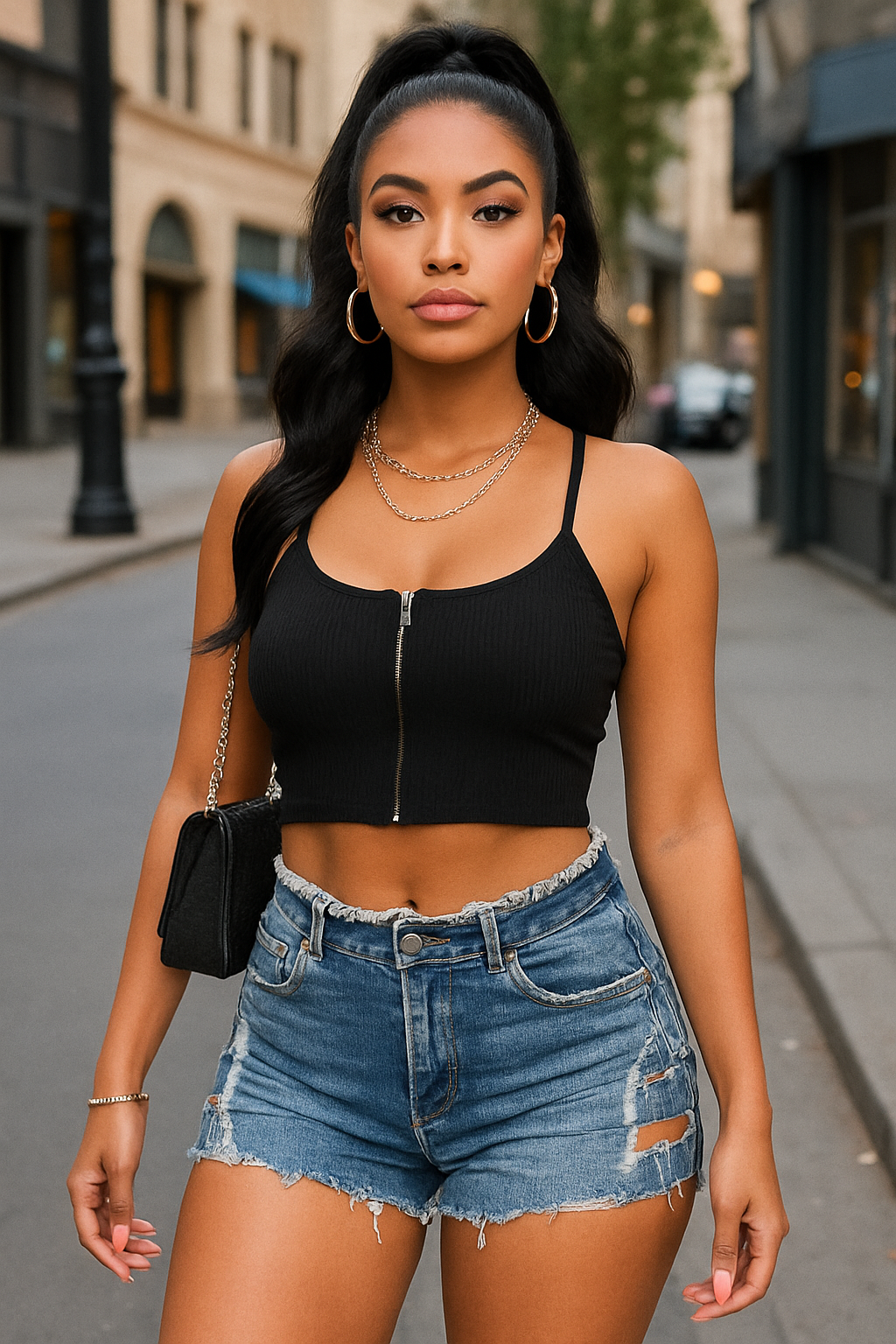 Buckled Down Denim Shorts