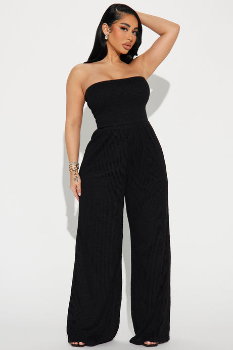 Crinkle Knit Tube Jumpsuit