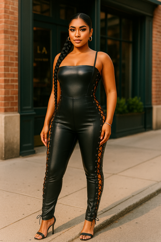 Faux Leather Jumpsuit