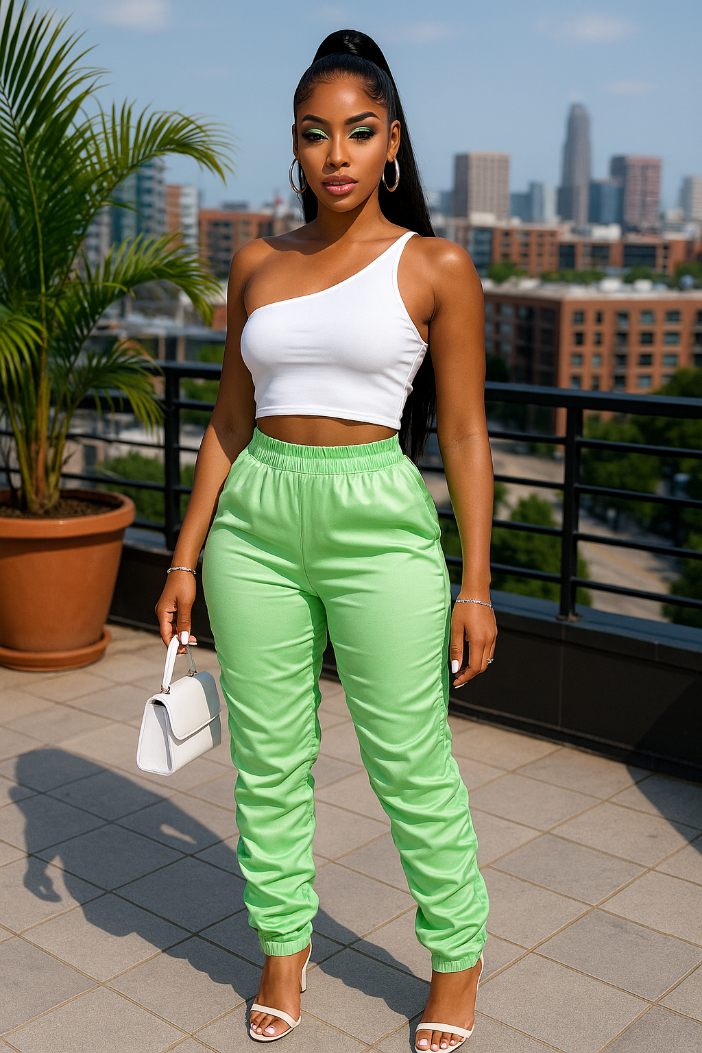 Leather Pu Ruched Pants