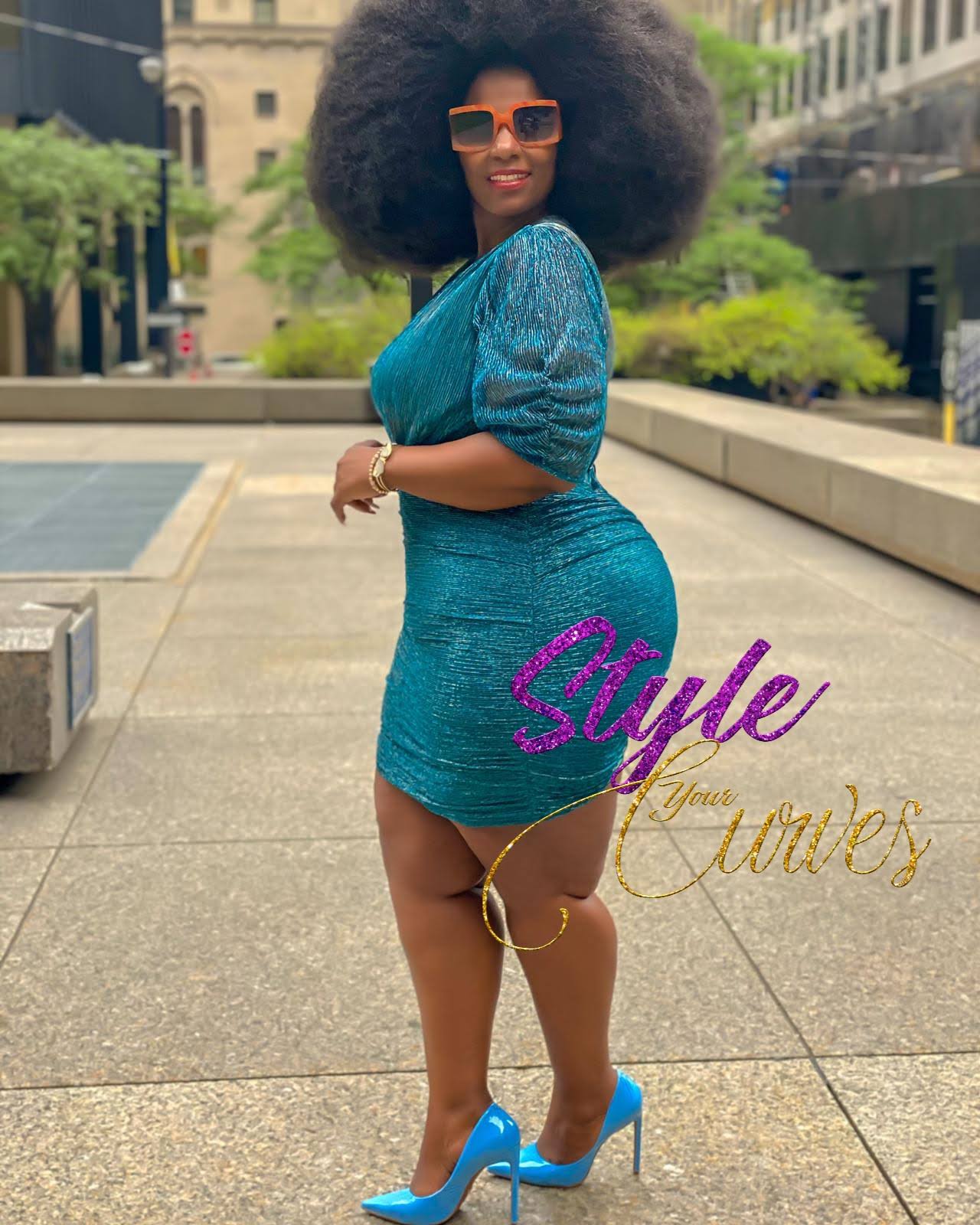 Ribbed Shimmer Shirring Mini Dress | MADE IN USA, Midnight Blue, PLUS SIZE, PLUS SIZE DRESSES, SALE, SALE PLUS SIZE | Style Your Curves