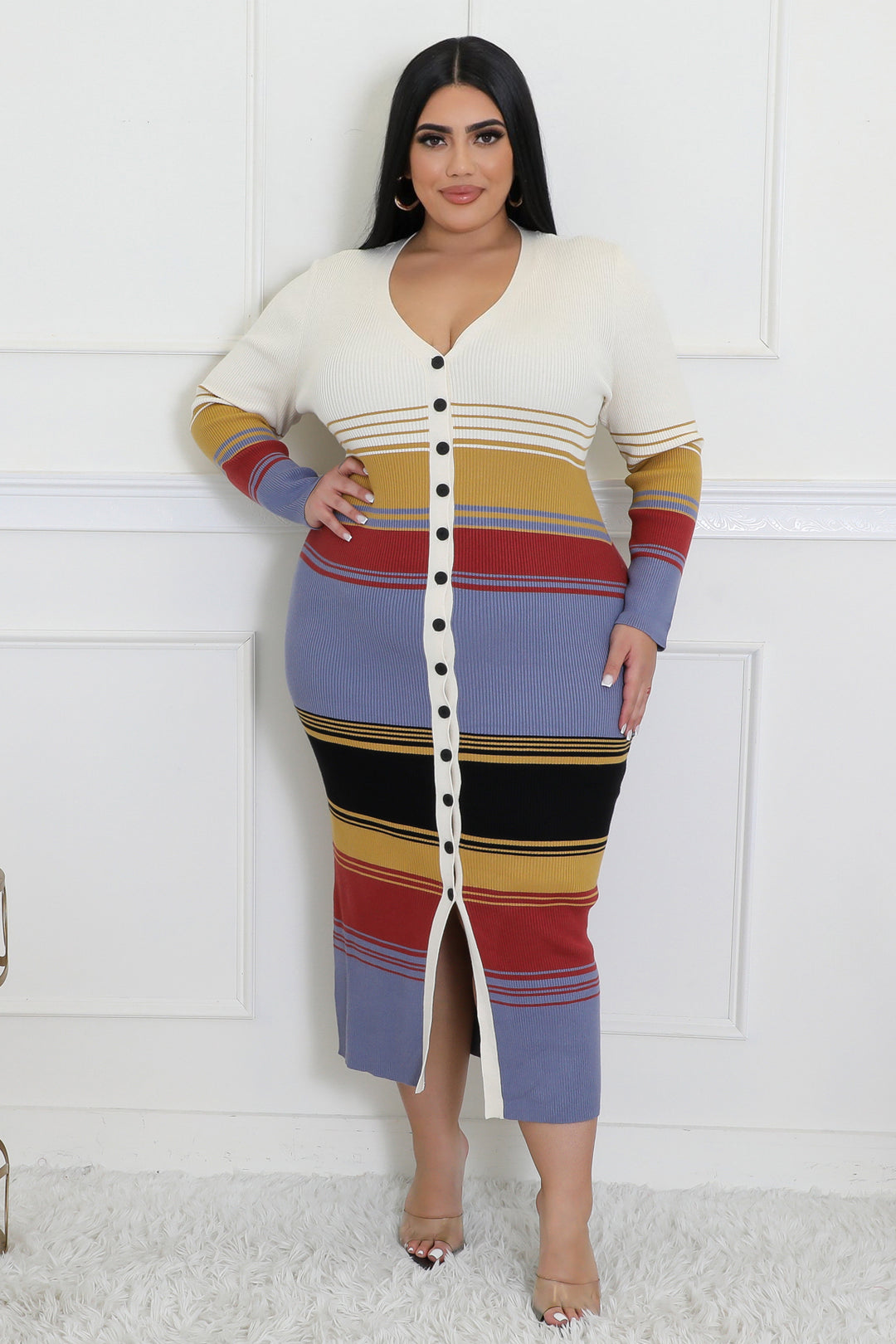 Stripes of Confidence Sweater Dress Set
