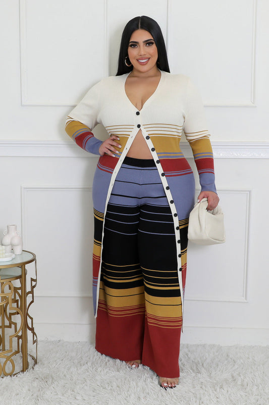 Stripes of Confidence Sweater Dress Set