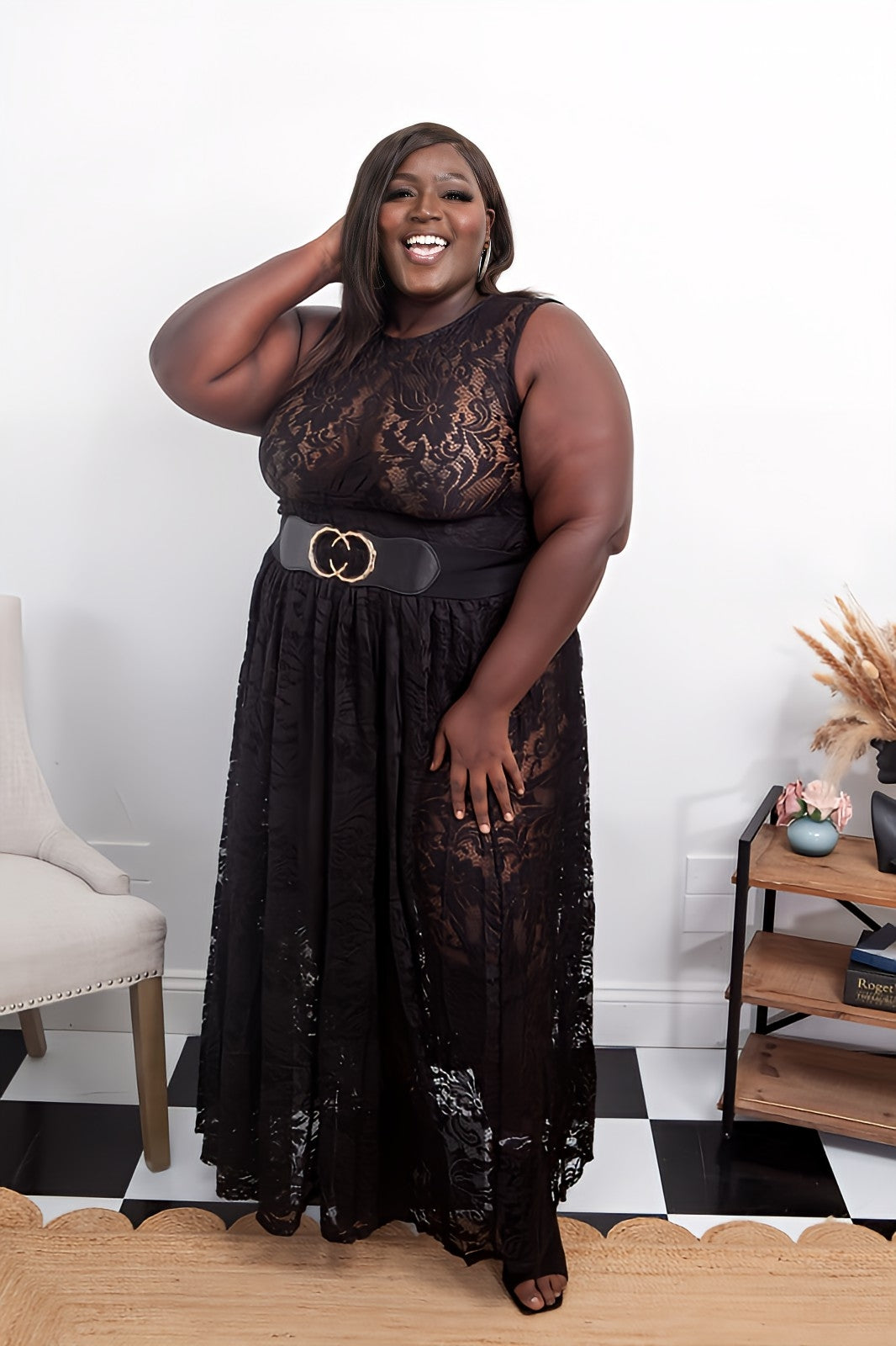 Plus Size Knit Midi Skirt Plus Terra Sky Women's Plus Size Knit