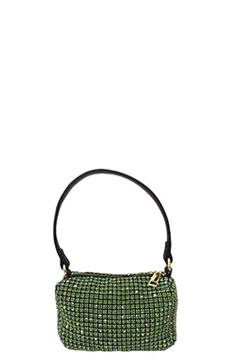 Fashion Chic Rhinestone Handle Clutch Bag | ACCESSORIES, Green, HANDBAGS, Light Purple, Pink, SALE, SALE ACCESSORIES, White | Style Your Curves