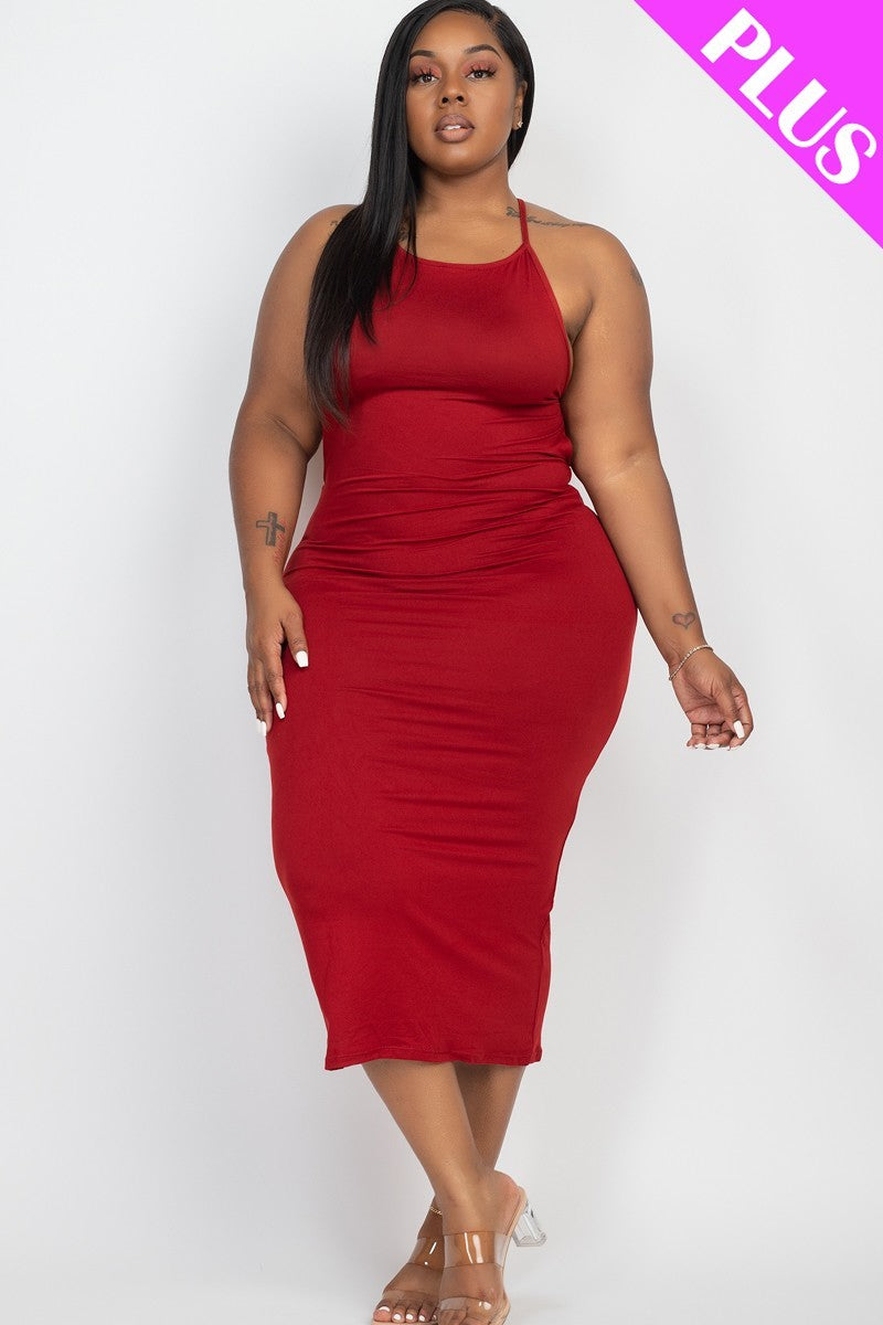 Plus Open Back Criscross Maxi Fashion Dress | SALE, SALE PLUS SIZE | Style Your Curves