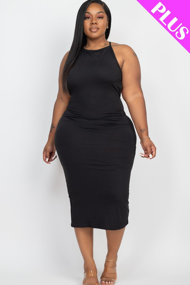 Plus Open Back Criscross Maxi Fashion Dress | SALE, SALE PLUS SIZE | Style Your Curves