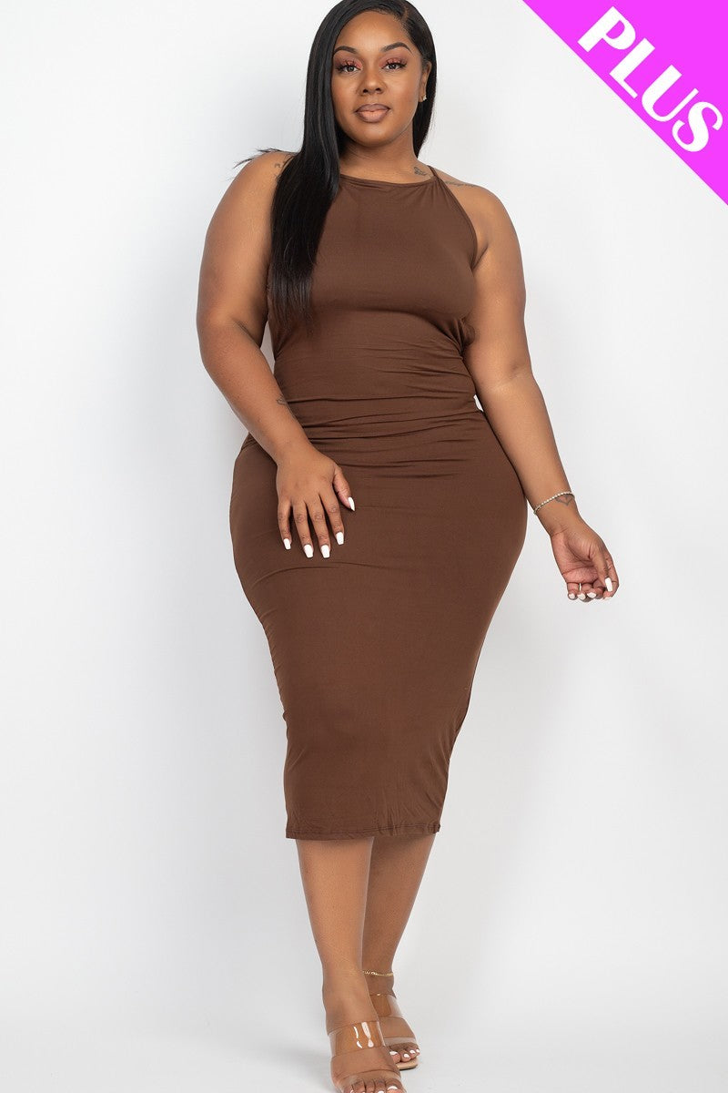 Plus Open Back Criscross Maxi Fashion Dress | SALE, SALE PLUS SIZE | Style Your Curves