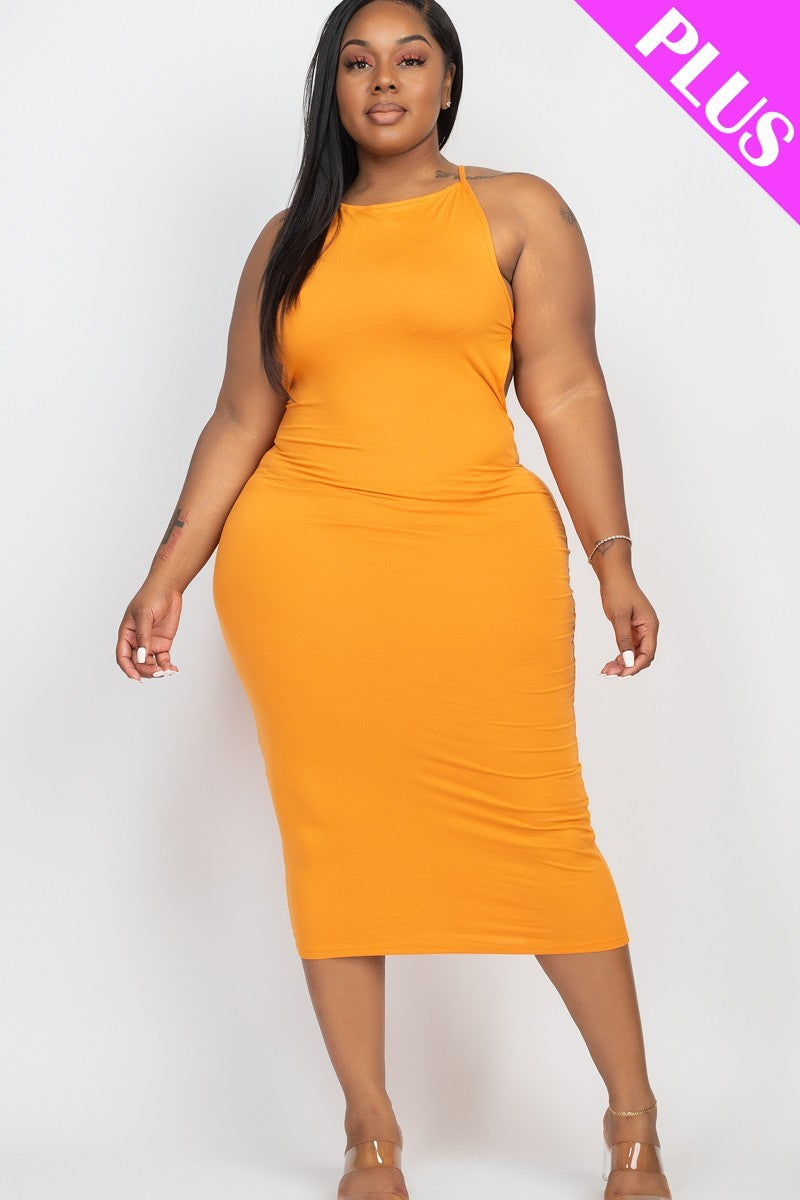 Plus Open Back Criscross Maxi Fashion Dress | SALE, SALE PLUS SIZE | Style Your Curves