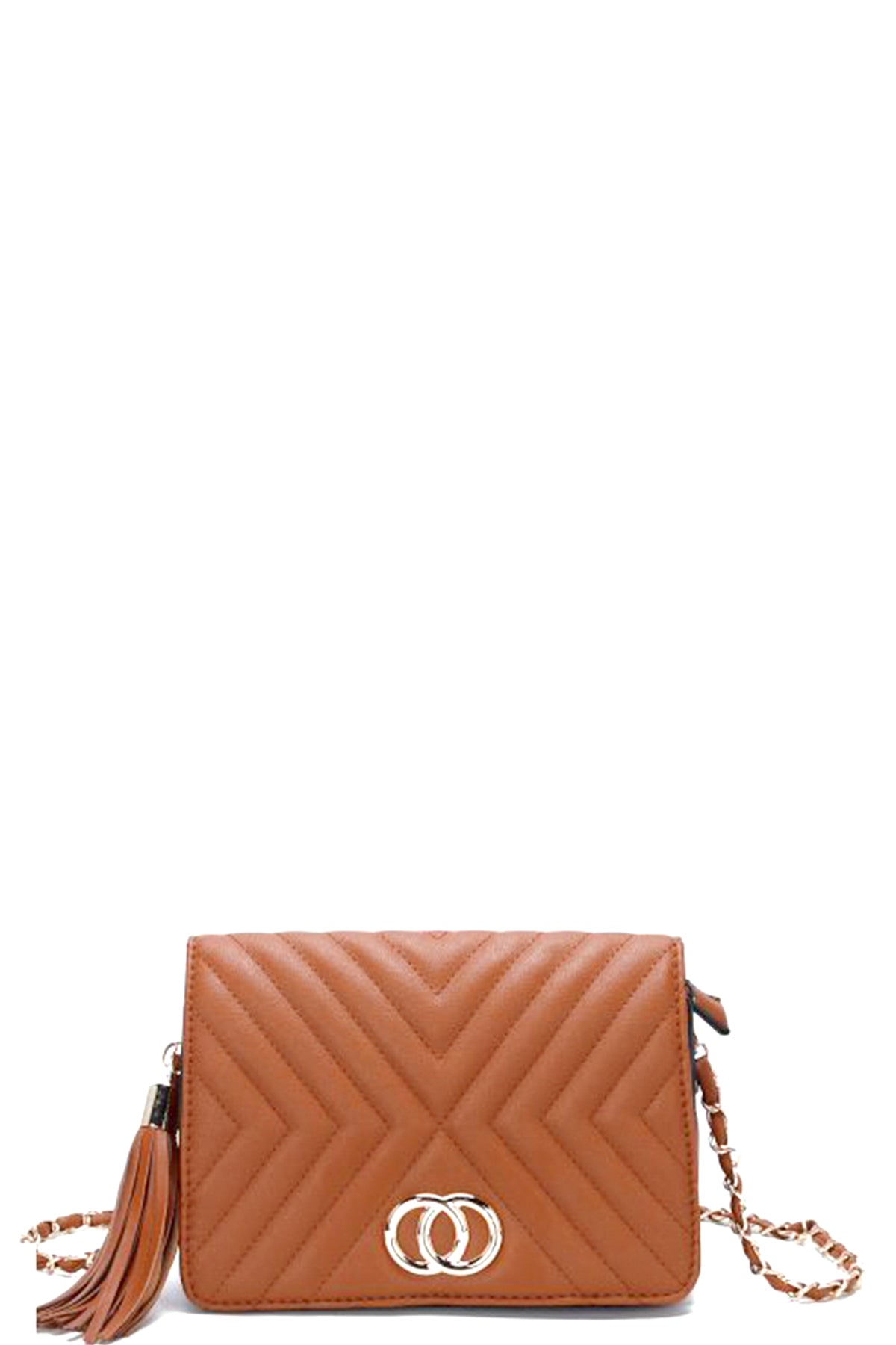 Fashion Double Metal Pattern Stitching Tassel Crossbody Bag | ACCESSORIES, CCPRODUCTS, Coffee, Cognac, HANDBAGS, Mauve, Pink, SALE, SALE ACCESSORIES | Style Your Curves