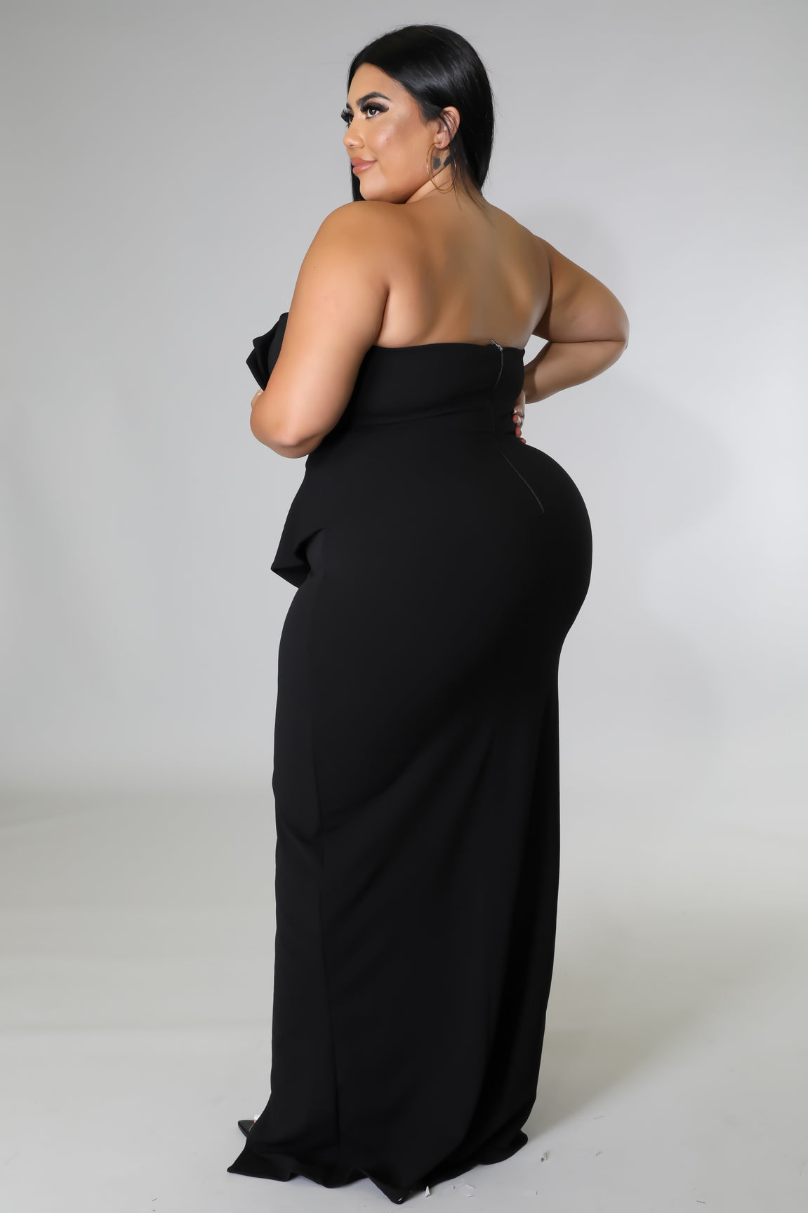 Pleated Detail Tube Top Plus Maxi Dress | CCPRODUCTS, NEW ARRIVALS, PLUS SIZE, PLUS SIZE DRESSES | Style Your Curves