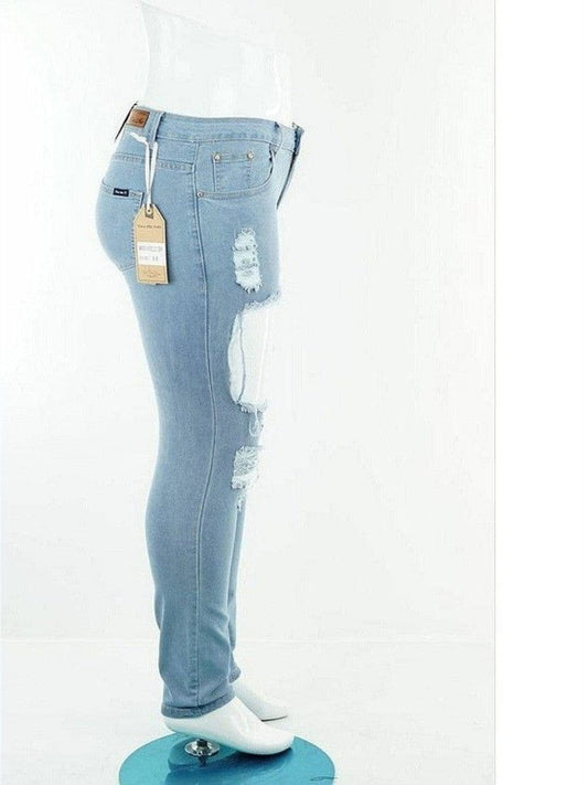Plus Size Distressed Light Blue Jeans jeans, NEW ARRIVALS, PLUS, plus bottoms, plus jeans, PLUS SIZE, PLUS SIZE BOTTOMS, plus size jeans, SALE Style Your Curves