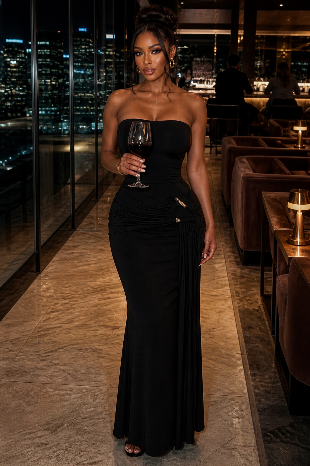 Modern Take On Draped Grecian Styles Maxi Dress