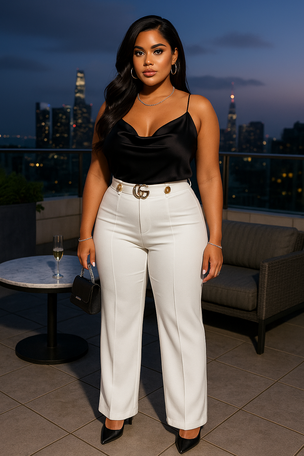 Cg Buckle And Button Detail Pants