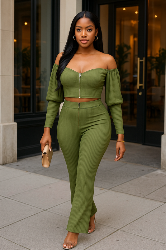 WOMEN FASHION TWO PIECE PANT SET