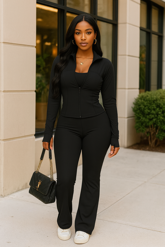 Premium Yoga Jacket W/jumpsuit Set