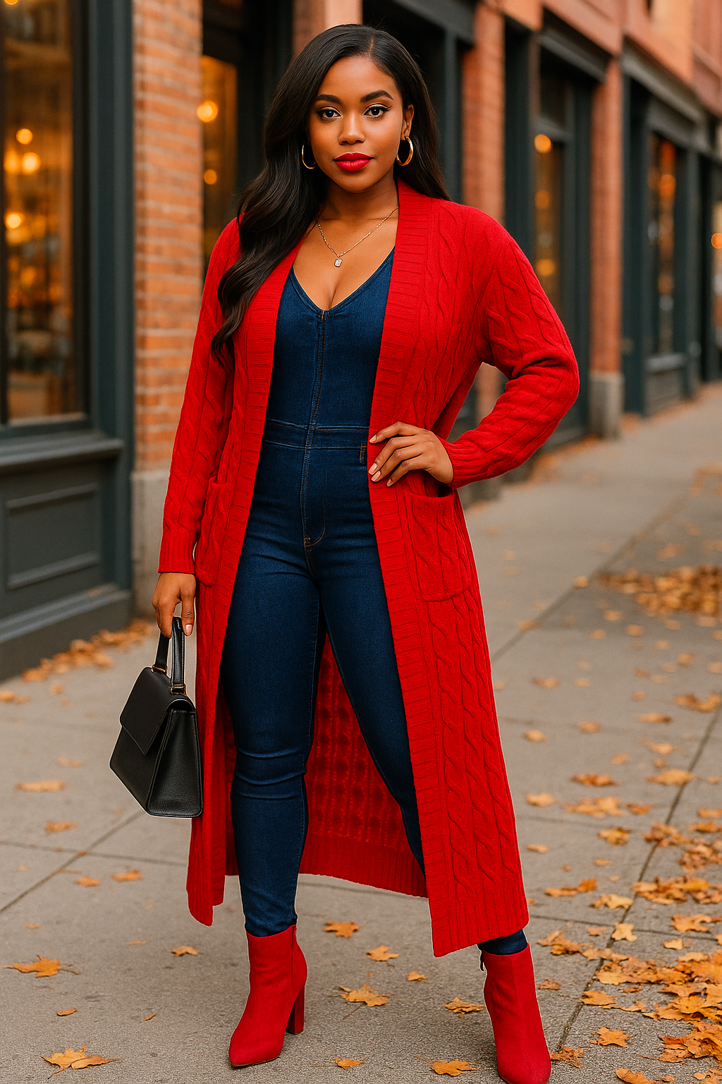 Cable Sweater Long Cardigan