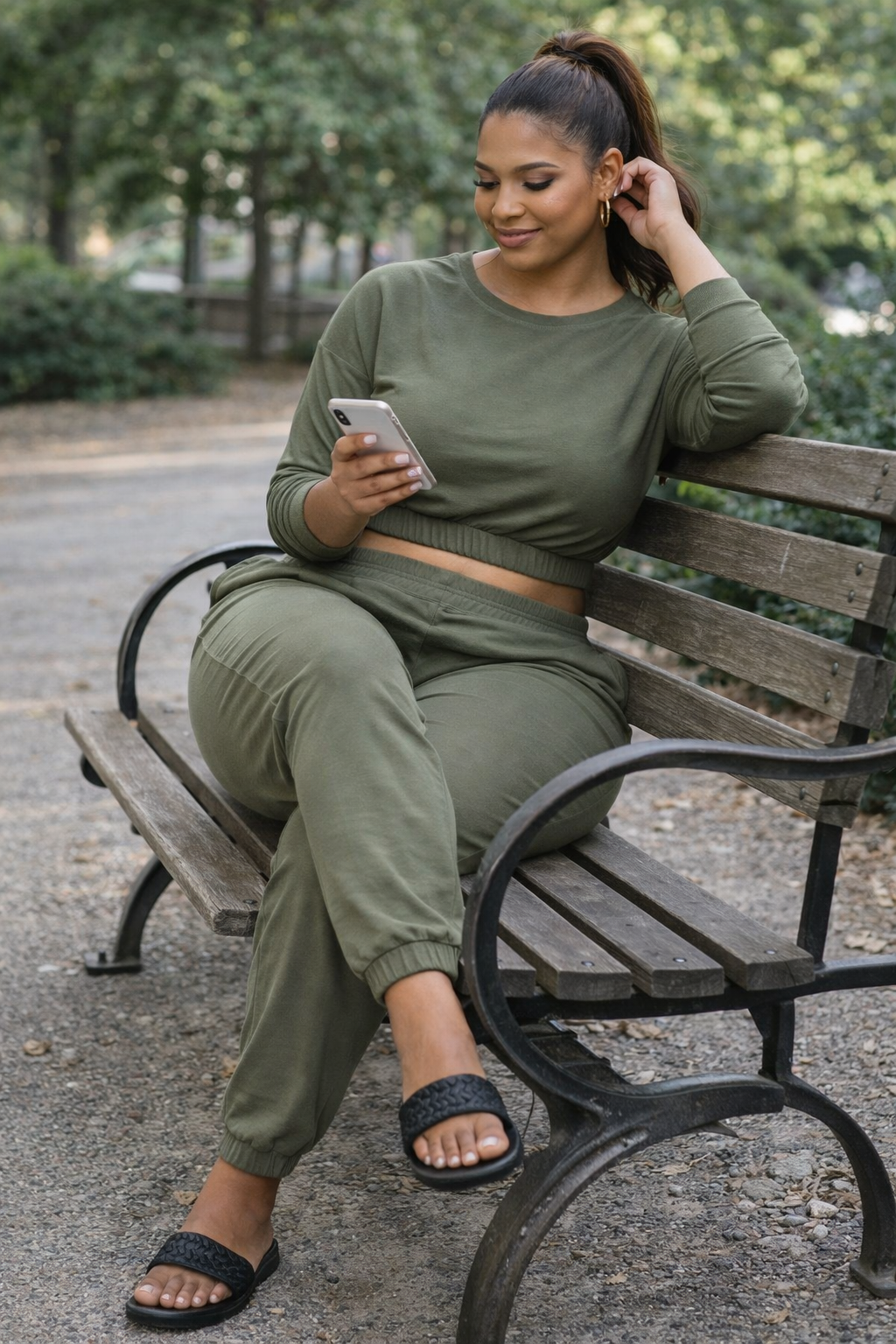 Plus Size French Terry Pullover & Joggers Set