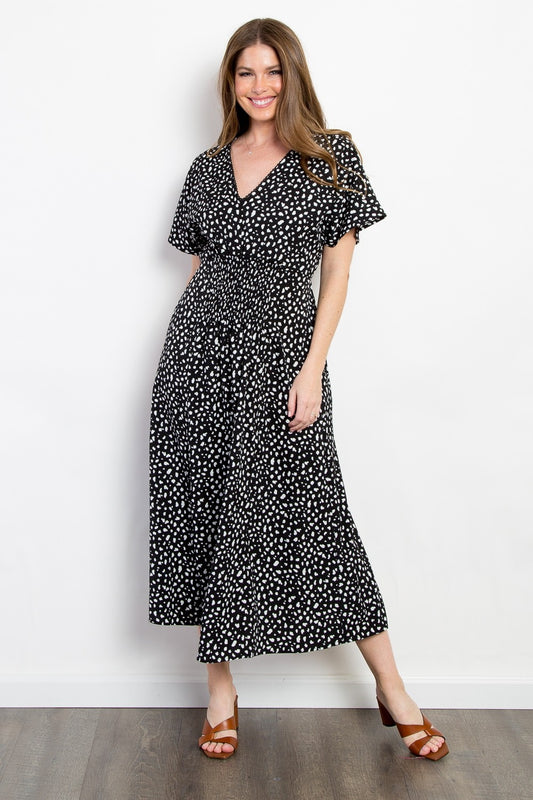 Be Stage Full Size Printed Smocked Waist Dress | BE Stage, NEW ARRIVALS, Ship from USA | Trendsi