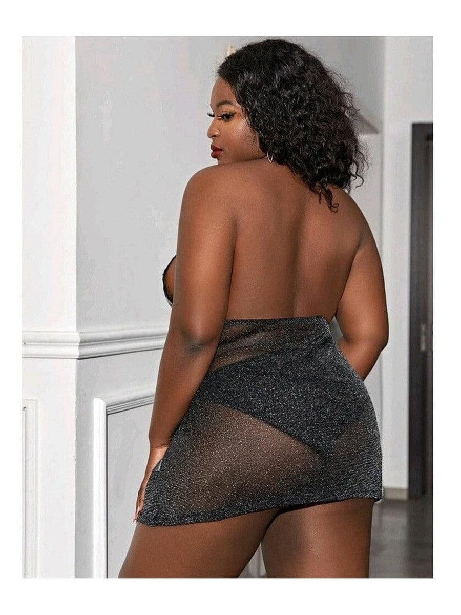Plus Size Floral Lace Mesh Slips With Thong | NEW ARRIVALS, PLUS, plus lingerie, PLUS SIZE, PLUS SIZE SETS, SALE | Style Your Curves