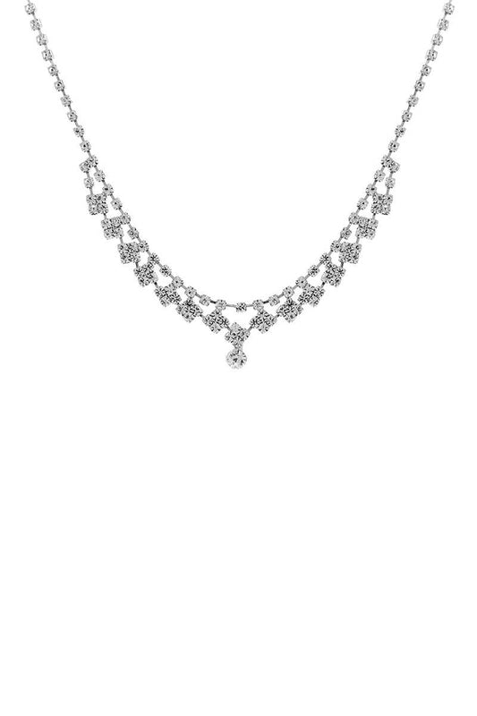 Stylish Rhinestone Design Crystal Necklace | JEWELRY, NECKLACES, SALE, SALE JEWELRY, Silver | Style Your Curves