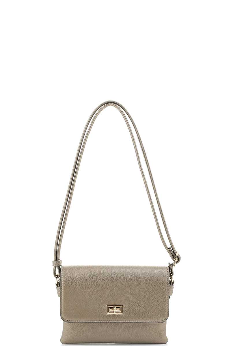 Smooth Colored Crossbody Bag | ACCESSORIES, Brown, Grey, HANDBAGS, Lavender, Pewter, Red, SALE, SALE ACCESSORIES, Taupe | Style Your Curves