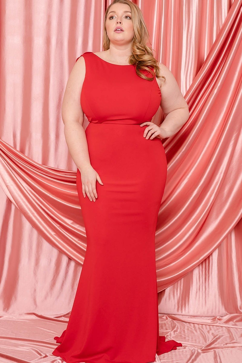 Ruffle Drapped Tail Plus Size Maxi Dress | CCPRODUCTS, NEW ARRIVALS, PLUS SIZE, PLUS SIZE DRESSES | Style Your Curves