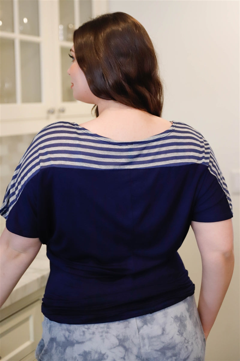 Plus Stripe Short Sleeve Top | SALE, SALE PLUS SIZE | Style Your Curves