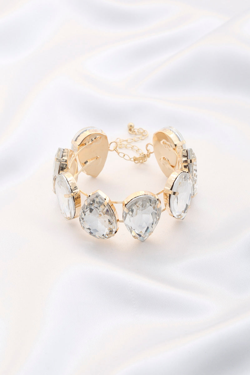 Teardrop Crystal Bracelet | BRACELETS, Gold, JEWELRY, Royal, SALE, SALE JEWELRY, Silver | Style Your Curves