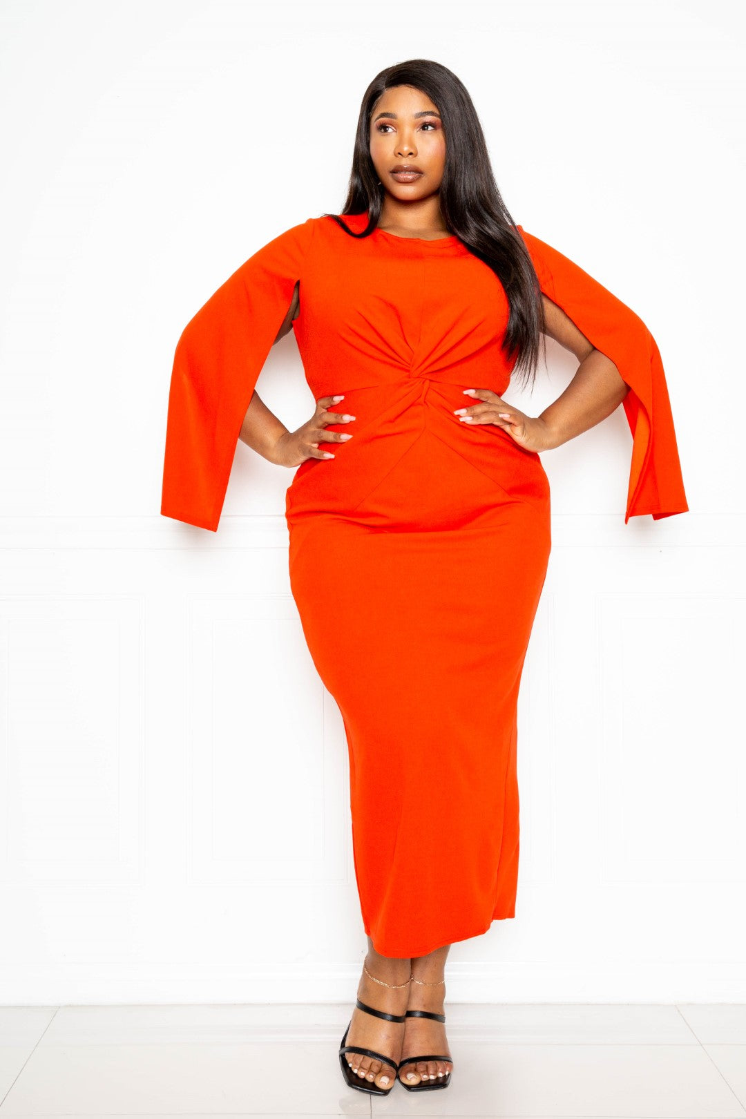 Plus Size Cape Sleeve Dress CCPRODUCTS, NEW ARRIVALS, PLUS SIZE, PLUS SIZE DRESSES Style Your Curves
