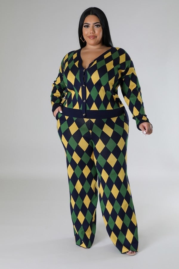 The Next Day Pant Set | Black/Multi, CCPRODUCTS, Green/Multi, NEW ARRIVALS, Pink/Multi, PLUS SIZE, PLUS SIZE SETS | Style Your Curves