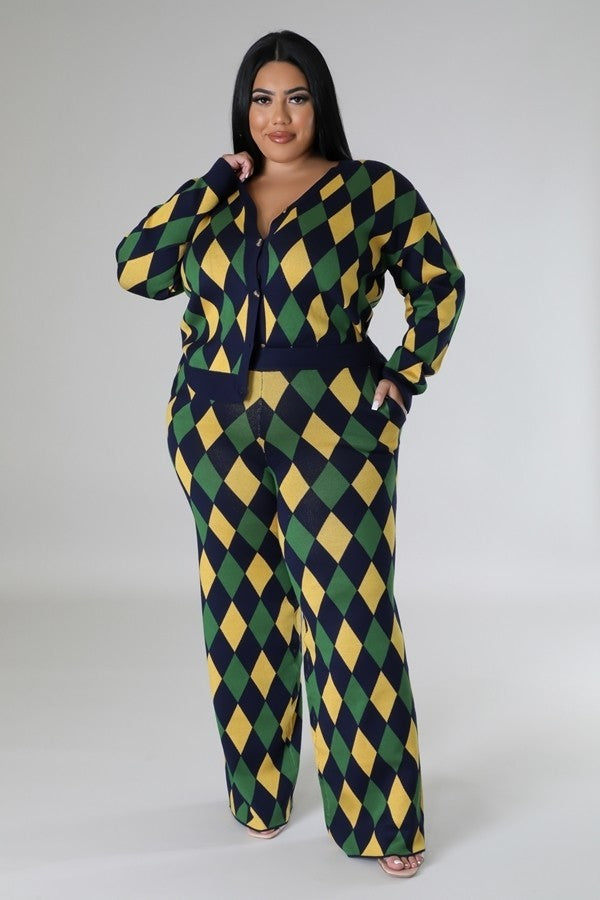 The Next Day Pant Set | Black/Multi, CCPRODUCTS, Green/Multi, NEW ARRIVALS, Pink/Multi, PLUS SIZE, PLUS SIZE SETS | Style Your Curves
