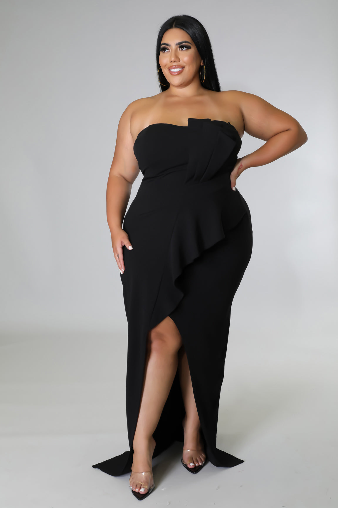 Pleated Detail Tube Top Plus Maxi Dress CCPRODUCTS, NEW ARRIVALS, PLUS SIZE, PLUS SIZE DRESSES Style Your Curves