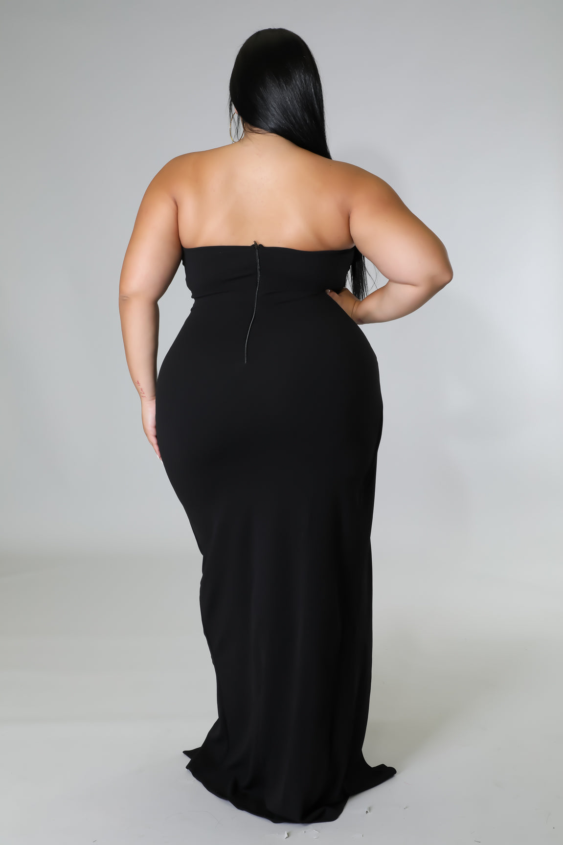 Pleated Detail Tube Top Plus Maxi Dress | CCPRODUCTS, NEW ARRIVALS, PLUS SIZE, PLUS SIZE DRESSES | Style Your Curves