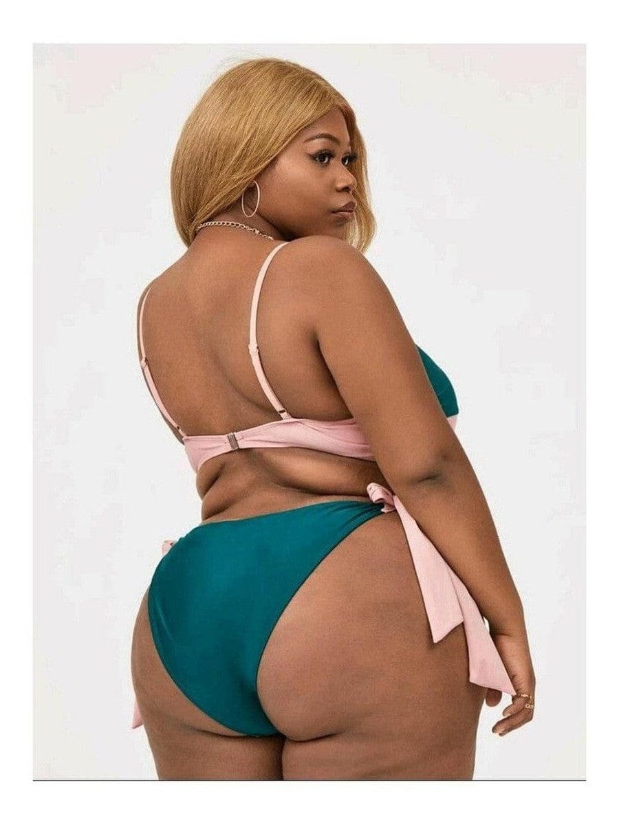 Plus Size Pink and Green 2pc Swimsuit style Your Curves 2 Piece Set, 4XL, bathing Suit, extended plus, NEW ARRIVALS, SALE Style Your Curves