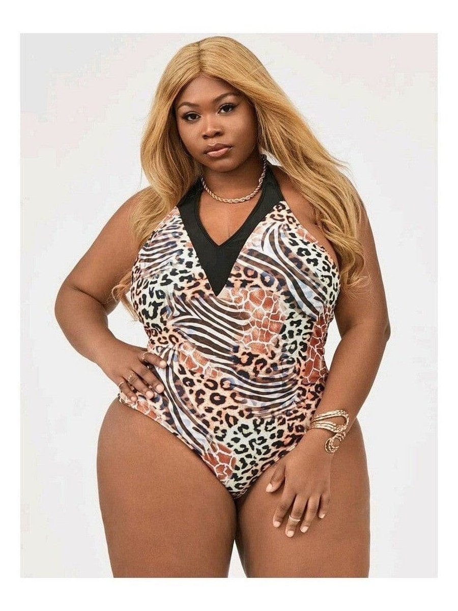 Plus Size Animal Print Swimsuit 4XL, extended plus, NEW ARRIVALS, PLUS, PLUS SIZE, PLUS SIZE SETS, SALE, swimsuit Style Your Curves